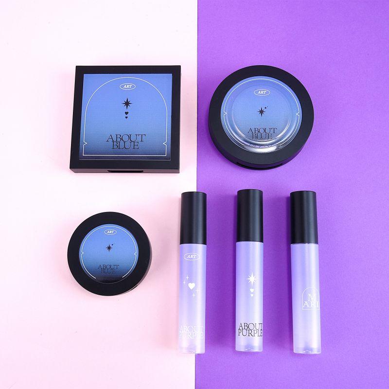 Luxus-Kosmetikverpackungsbehälter mit mattierter Oberfläche in Schwarz und Lila (4)